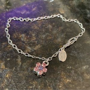 Cookie Lee Austrian Crystal Flower Charm Bracelet